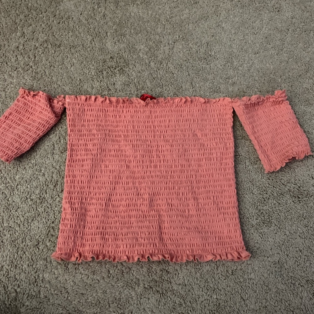bandeau crop top ; salmon color